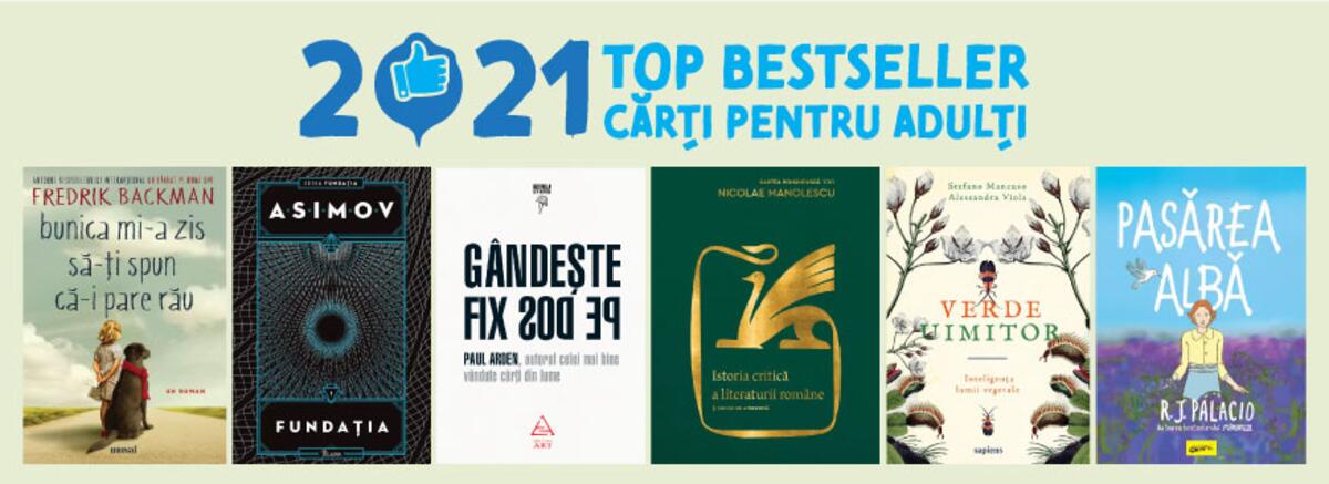Top bestseller 2021. Cărți pentru adulți