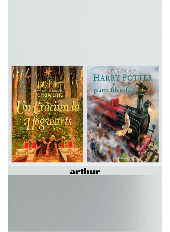 Pachet Crăciun Harry Potter ilustrat ( Crăciun la Hogwarts, Piatra filosofală, ediție ilustrată) - gallery big 1