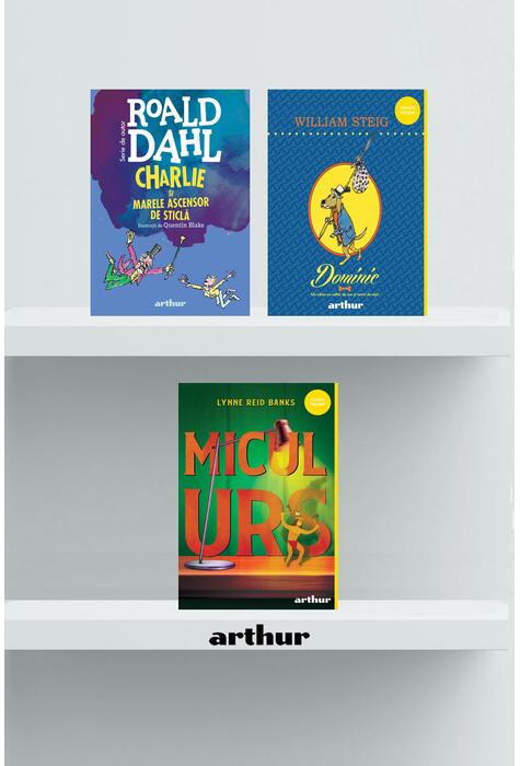 Pachet lecturi pentru 9 ani ( Dominic, Micul Urs, Charlie și marele ascensor)