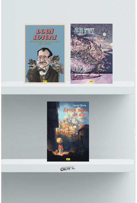 Pachet Grafic românesc 3 volume (Două loturi, Epoca mea de aur, Păsări aprinse)