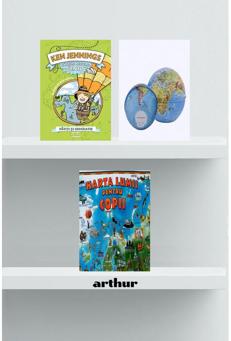 Pachet Hărți și geografie (Cărțile micului geniu, pușculiță, harta)