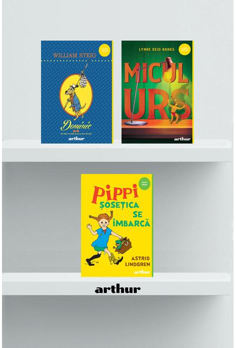Pachet școlar clasa a III-a (Pippi Șosetica se îmbarcă, Dominic, Micul urs)