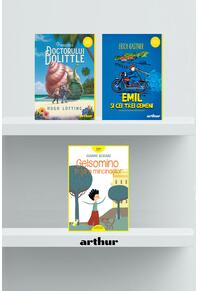 Pachet lecturi pentru 8 ani (Gelsomino, Emil și cei trei gemeni, Doctorul Dolittle)