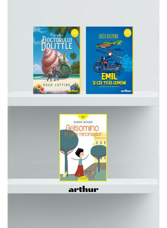 Pachet lecturi pentru 8 ani (Gelsomino, Emil și cei trei gemeni, Doctorul Dolittle) - gallery big 1