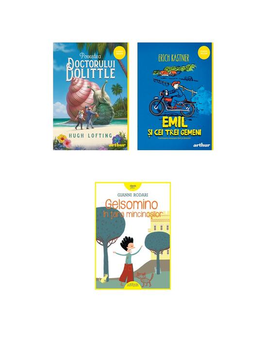 Pachet lecturi pentru 8 ani (Gelsomino, Emil și cei trei gemeni, Doctorul Dolittle) - gallery big 5