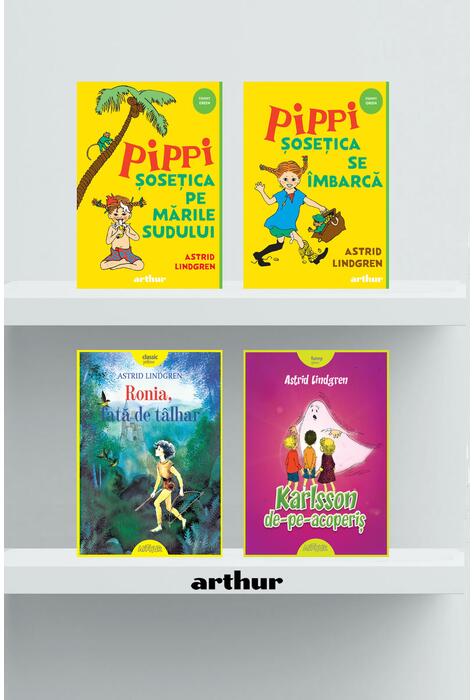 Superpachetul Lindgren ( Karlsson de-pe-acoperiş, Ronia, fată de tâlhar, Pippi Șosețica se îmbarcă, Pippi pe mările sudului)