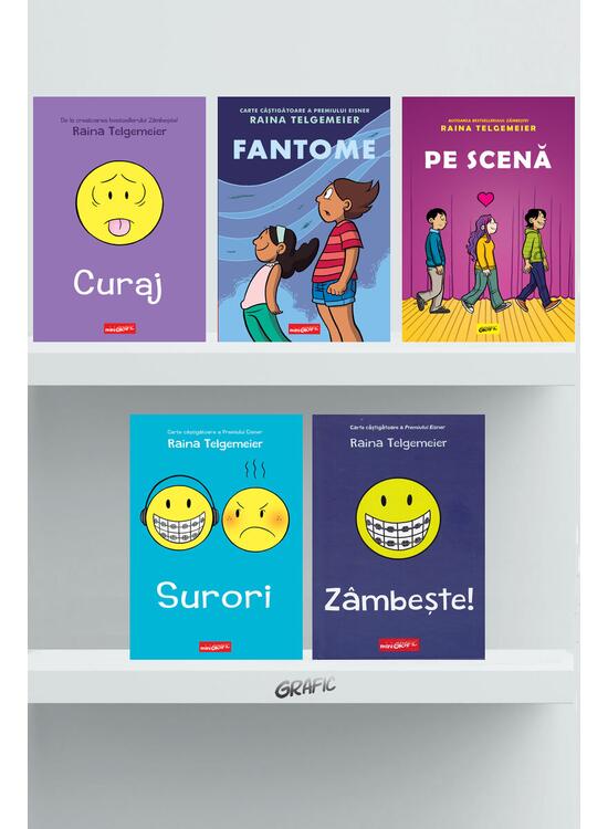 Pachet Raina Telgemeier (Zâmbește, Surori, Curaj, Pe scenă, Fantome) - gallery big 1