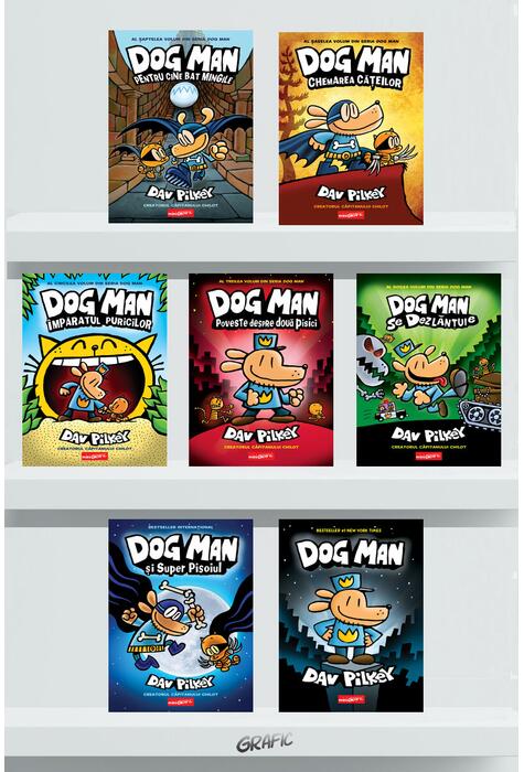 Pachet Dog Man bandă desenată (7 volume)