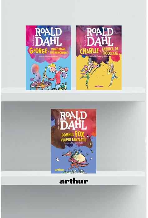 Pachet Roald Dahl format mic (Charlie și fabrica de ciocolată, George, Domnul Fox)