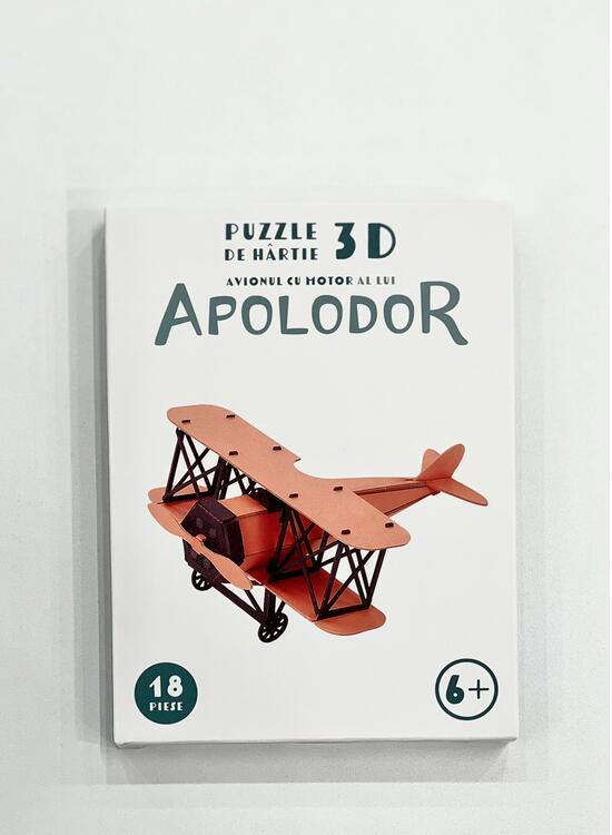 Puzzle 3D din hârtie: Avionul cu motor al lui APOLODOR (19 piese) - gallery big 1