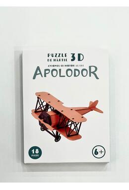 Puzzle 3D din hârtie: Avionul cu motor al lui APOLODOR (19 piese)