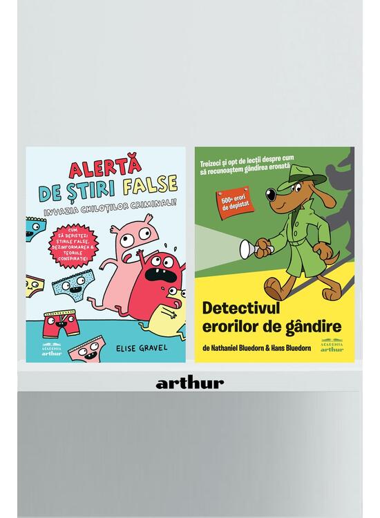 Pachet cărți gândire critică pentru copii (Alertă de știri false, Detectivul erorilor de gândire) - gallery big 1