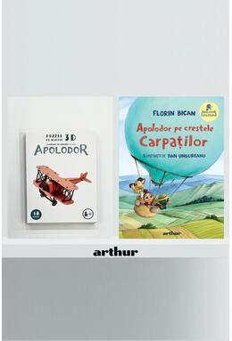 Pachet promo Apolodor pe crestele Carpaților cu Puzzle 3D din hârtie: Avionul cu motor
