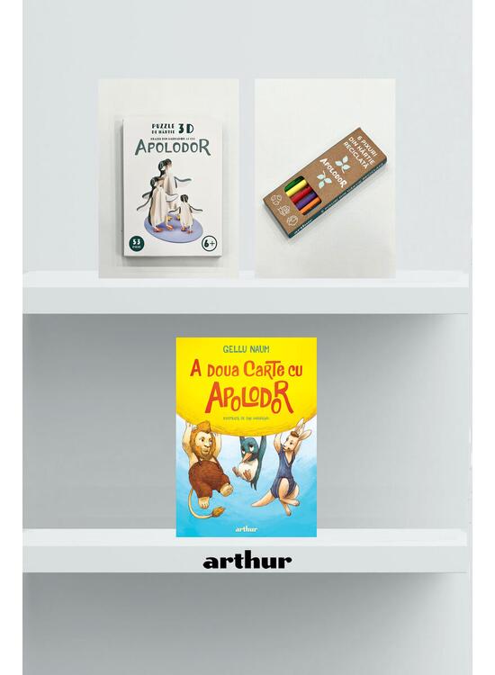 Pachet promo Apolodor 6-8 ani ( A doua carte cu Apolodor, puzzle 3D, set pixuri) - gallery big 1