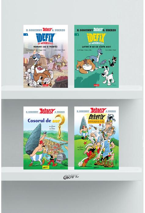 Pachet benzi desenate Asterix și Idefix ( 4 volume)