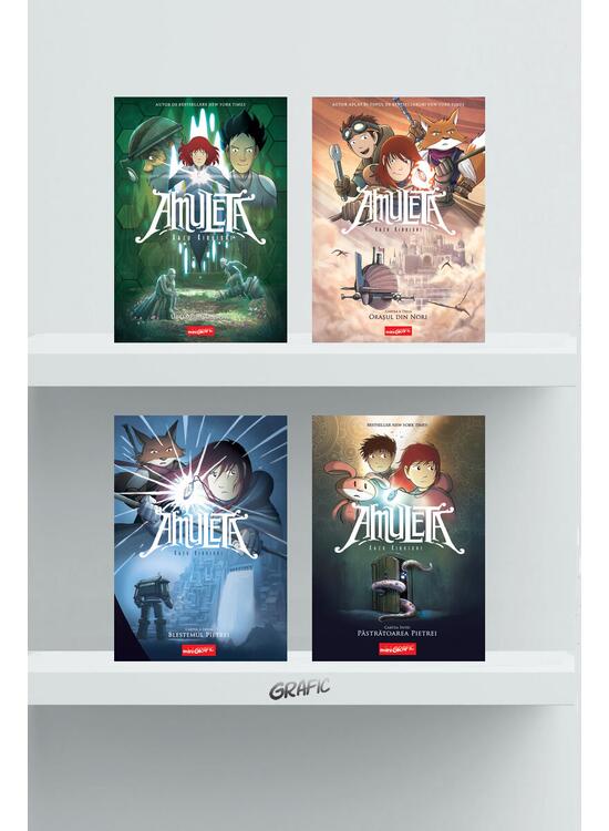 Copertă produs Pachet Amuleta ( Păstrătoarea pietrei, Blestemul pietrei, Orașul din nori, Ultimul Consiliu) - gallery big 1