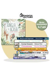 10 cărți ilustrate pentru 4-7 ani ( Jungla) + rucsăcel cadou