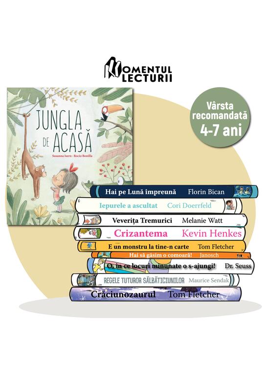 10 cărți ilustrate pentru 4-7 ani ( Jungla) + rucsăcel cadou - gallery big 3