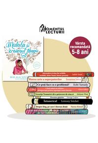 10 cărți ilustrate pentru 5-8 ani ( Malala) + rucsac cadou