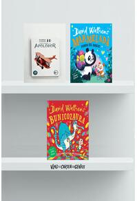 Pachet D. Walliams (Bunicozaura, Marmeladă. Panda cel Roșcat) + puzzle avion
