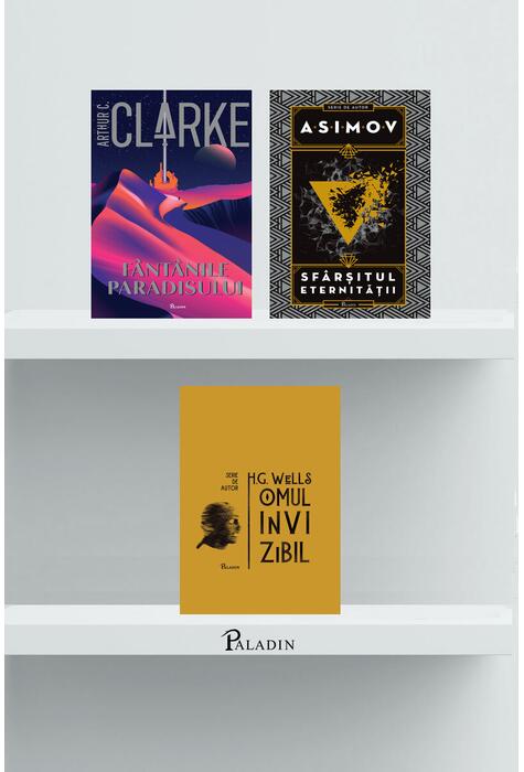 Copertă produs Pachet SF-uri (Sfârșitul eternității, Omul invizibil, Fântânile Paradisului)