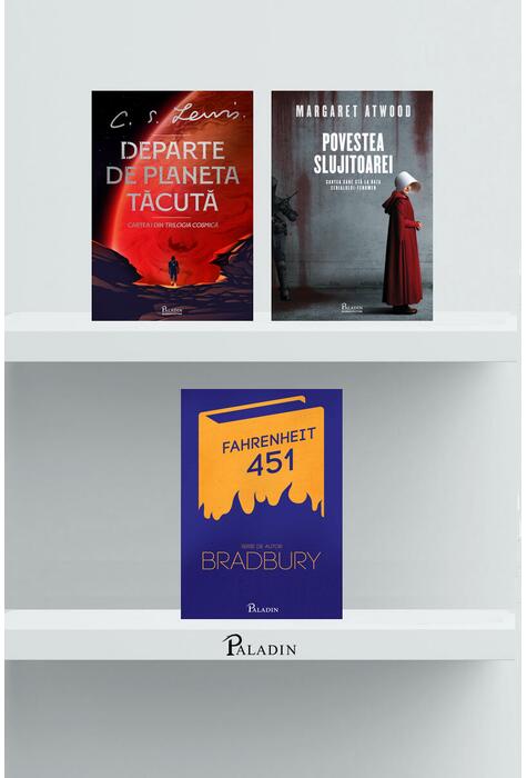Copertă produs Pachet capodopere SF (Fahrenheit 451, Povestea slujitoarei,Trilogia Cosmică)