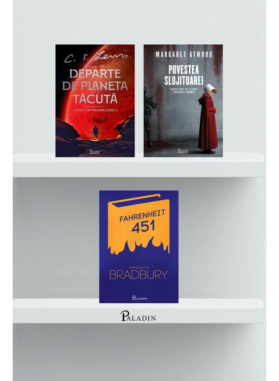 Copertă produs Pachet capodopere SF (Fahrenheit 451, Povestea slujitoarei,Trilogia Cosmică) - gallery big 1