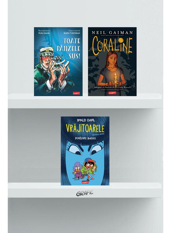 Copertă produs Pachet 3 romane grafice (Coraline, Vrăjitoarele, Toate pânzele sus) - gallery big 1