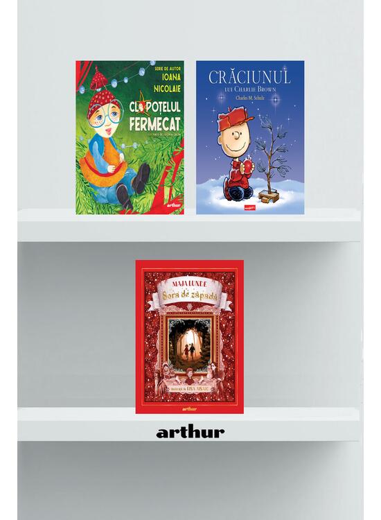 Copertă produs Pachet 3 povești de Crăciun (Clopoțelul fermecat, Crăciunul lui Charlie Brown,Sora de zăpadă) - gallery big 1