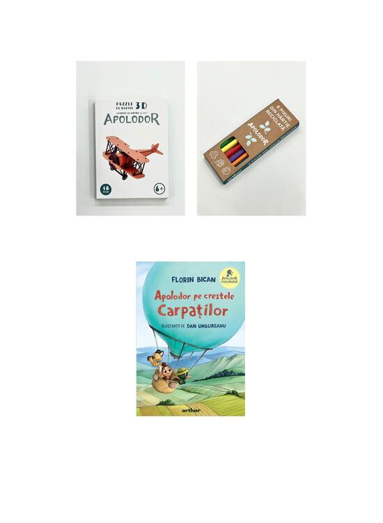 Copertă produs Pachet promo Apolodor pe crestele Carpaților cu set pixuri și Puzzle 3D din hârtie: Avionul cu motor - gallery big 5