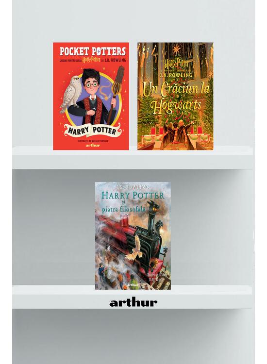 Copertă produs Pachet Crăciun Harry Potter ilustrat ( Crăciun la Hogwarts, Piatra filosofală, ediție ilustrată, Pocket Potters 1) - gallery big 1