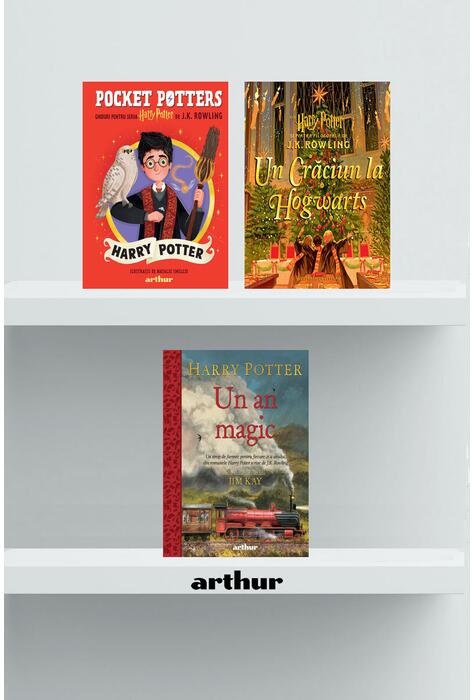 Copertă produs Pachet Crăciun magic Harry Potter ( Crăciun la Hogwarts, Un an magic, Pocket Potters 1)