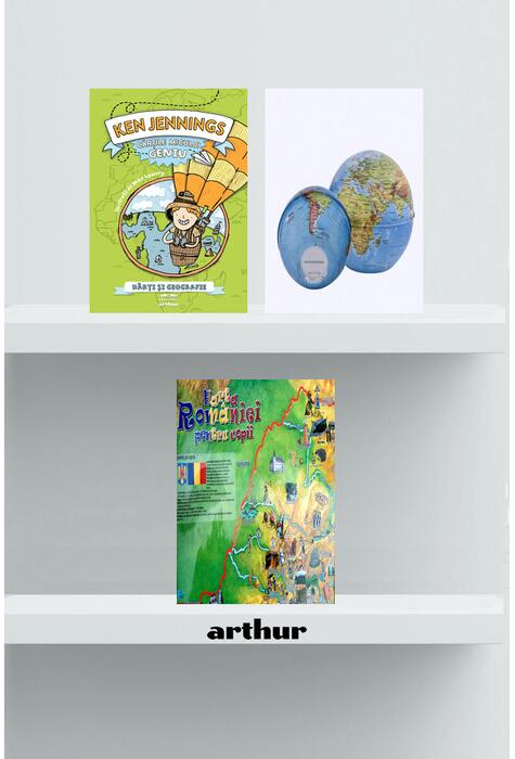 Copertă produs Pachet Hărți și geografie (Cărțile micului geniu, pușculiță, harta)