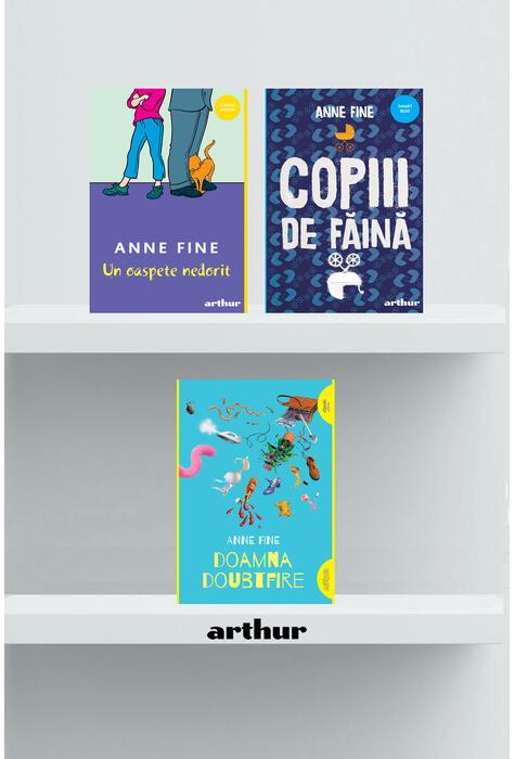 Copertă produs Pachet Anne Fine (Un oaspete nedorit, Doamna Doubtfire, Copiii de făină)