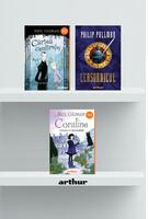 Copertă produs Pachet fantastic de Halloween (Ceasornicul, Cartea cimitirului, Coraline)