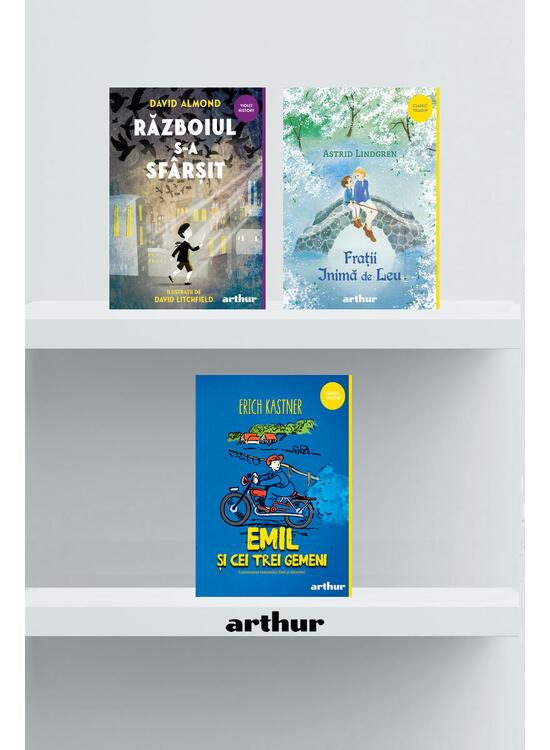 Copertă produs Pachet școlar clasa a IV-a (Emil şi cei trei gemeni, Frații inimă de leu, Războiul s-a sfârșit) - gallery big 1