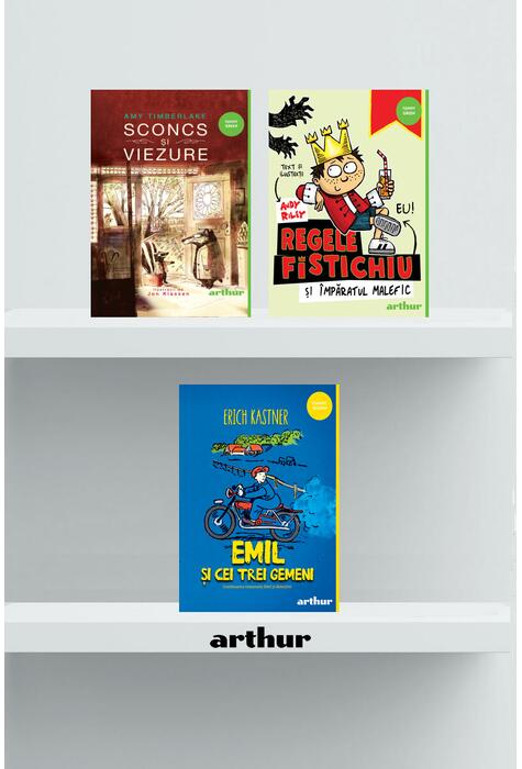 Copertă produs Pachet școlar clasa a IV-a (Sconcs și viezure, Emil și cei trei gemeni, Împăratul malefic)