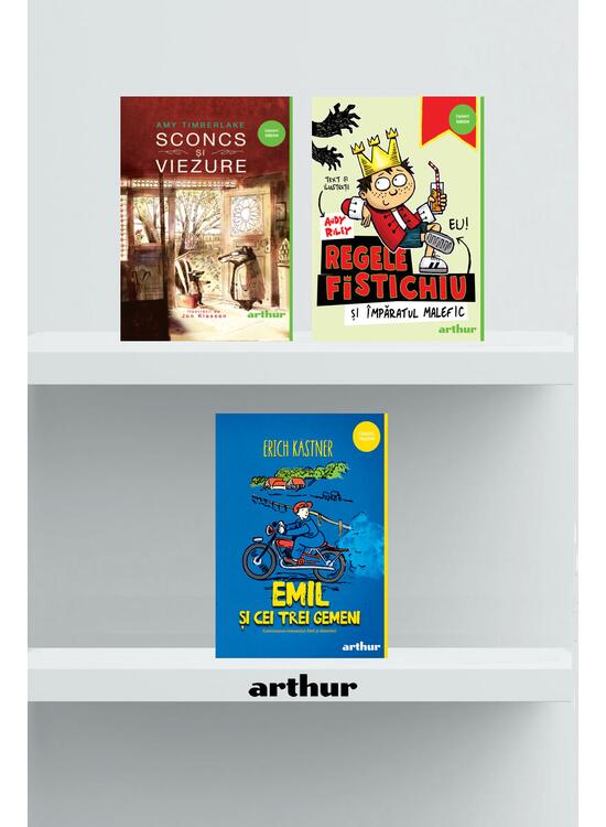 Copertă produs Pachet școlar clasa a IV-a (Sconcs și viezure, Emil și cei trei gemeni, Împăratul malefic) - gallery big 1