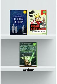 Copertă produs Pachet școlar clasa a III-a (O buclă în timp, Curiosul caz al lui Origami Yoda, Regele fistichiu)