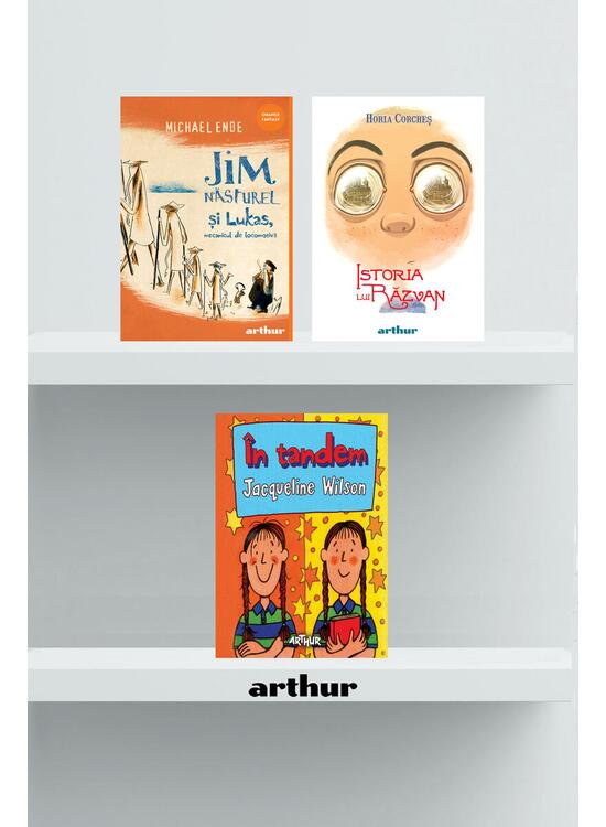 Copertă produs Pachet școlar clasa a III-a (În tandem, Jim Năsturel și Lukas, mecanicul de locomotivă, Istoria lui Răzvan) - gallery big 1