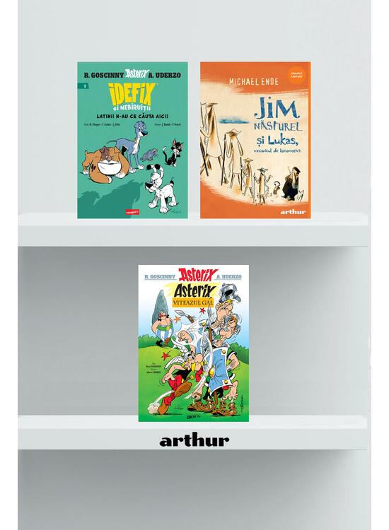 Copertă produs Pachet școlar clasa a III-a (Jim Năsturel și Lukas, mecanicul de locomotivă, Idefix 1, Asterix 1) - gallery big 1