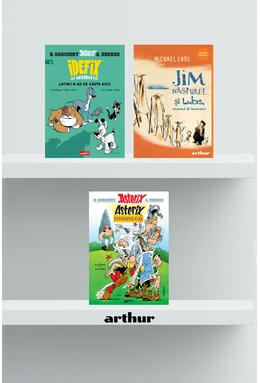 Copertă produs Pachet școlar clasa a III-a (Jim Năsturel și Lukas, mecanicul de locomotivă, Idefix 1, Asterix 1)