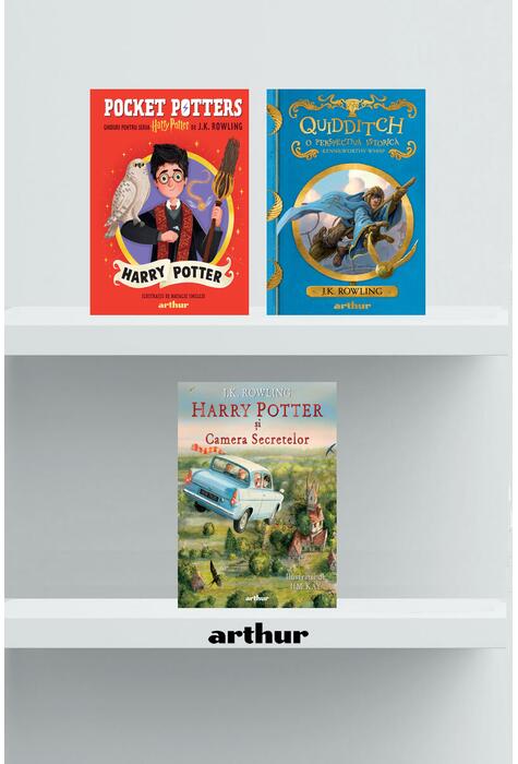 Copertă produs Pachet Harry Potter (Camera Secretelor,Quidditch, Pocket Potters 1)