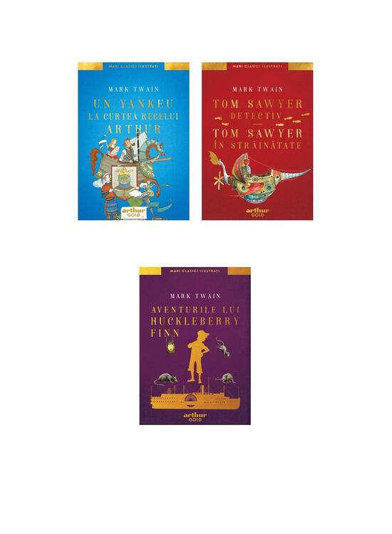 Copertă produs Pachet Mari clasici ilustrați ( Tom Sawyer, Huckleberry Finn, Un yankeu) - gallery big 5