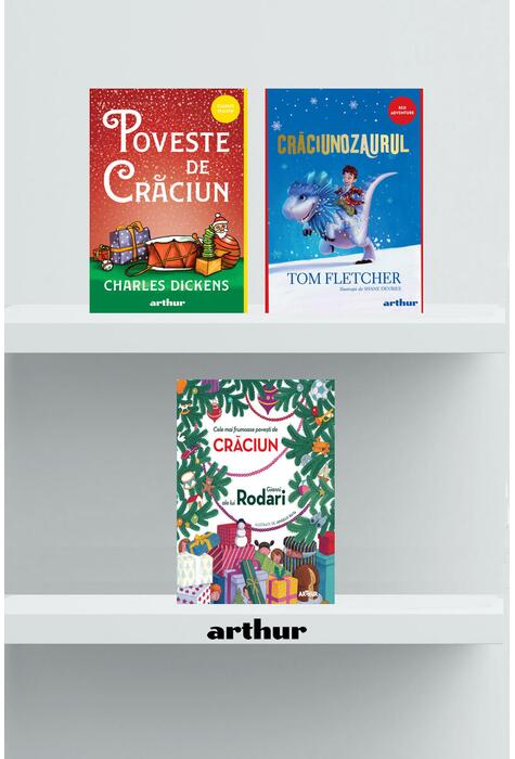 Copertă produs Pachetul cu povești de Crăciun ( Crăciunozaurul, Poveste de Crăciun, Cele mai frumoase povești de Crăciun ale lui Gianni Rodari)