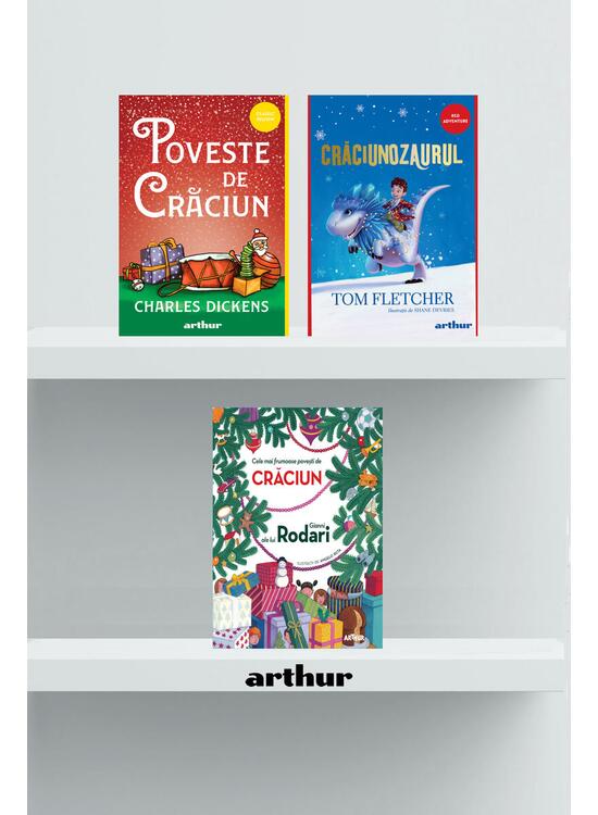 Copertă produs Pachetul cu povești de Crăciun ( Crăciunozaurul, Poveste de Crăciun, Cele mai frumoase povești de Crăciun ale lui Gianni Rodari) - gallery big 1