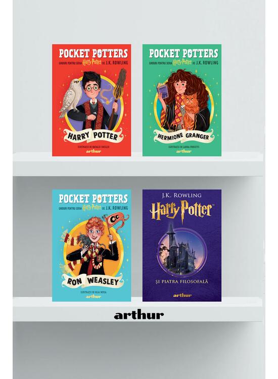 Copertă produs Pachet începător Harry Potter ( Piatra filosofală și 3 ghiduri de fan: Harry, Hermione și Ron) - gallery big 1