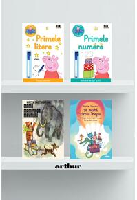 Copertă produs Pachet lecturi pentru 7 ani (Primele litere, Primele numere, Mama mamuților, Se mută circul înapoi)