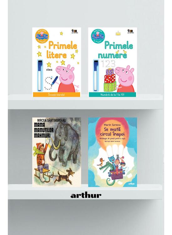Copertă produs Pachet lecturi pentru 7 ani (Primele litere, Primele numere, Mama mamuților, Se mută circul înapoi) - gallery big 1