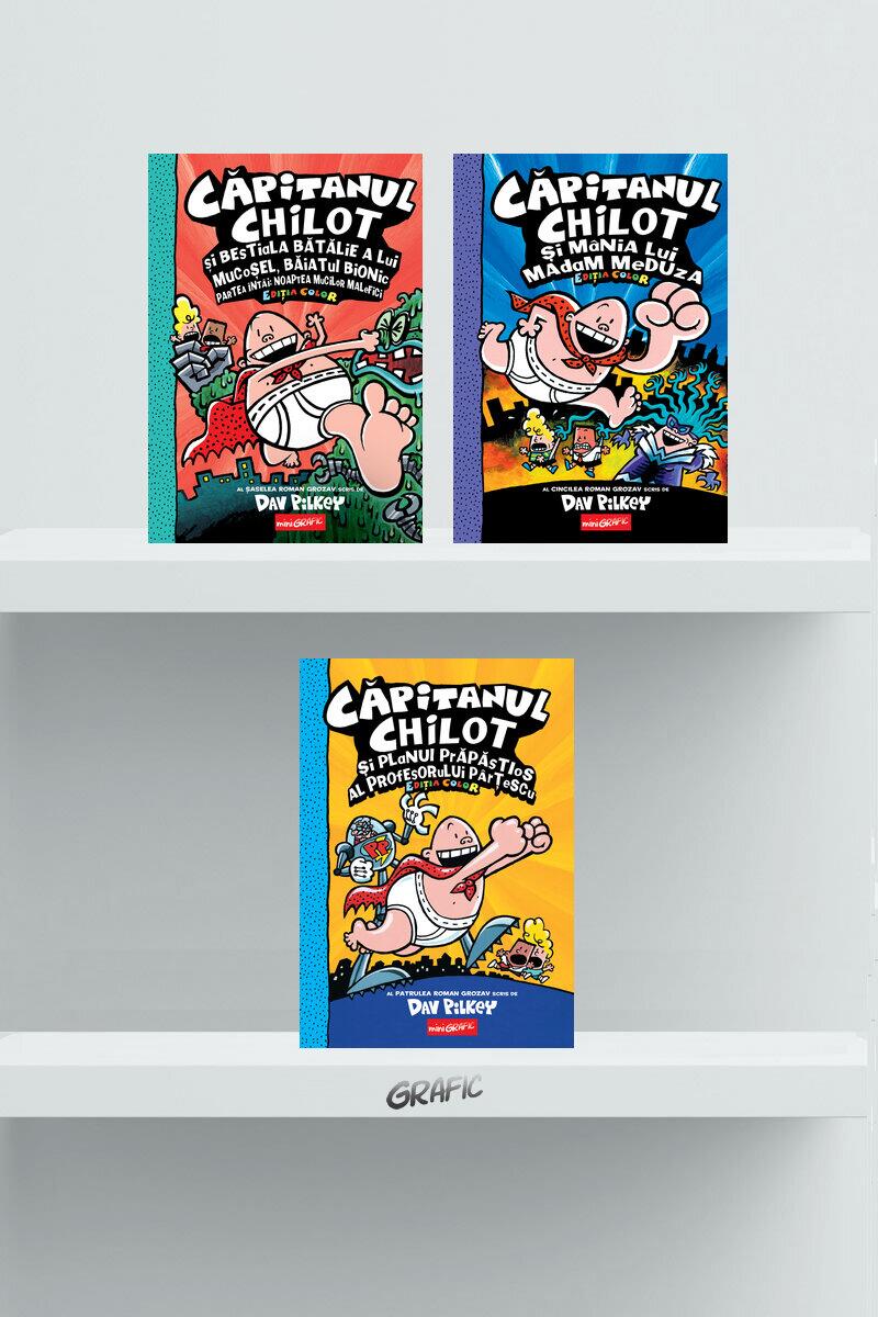 Pachet benzi desenate Căpitanul Chilot (volumele 4-6) - Dav Pilkey